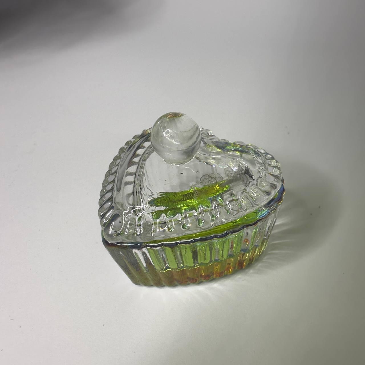 Стаканчик скляний з кришкою сердечко для мономеру, хни змішування фарб