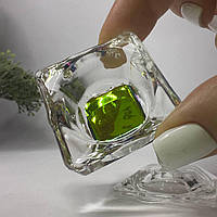 Ємність скляна із кришкою квадратна золота (для мономеру, хни змішування фарб)