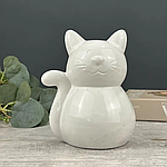 Скарбничка керамічна Білий кіт 16 см