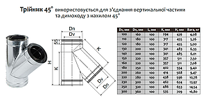 Трійник-сендвіч 45° ø250 мм 0,5 мм Нерж/Оц Версія-Люкс (10658), фото 4