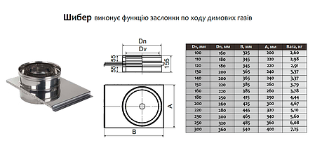 Шибер-сендвіч ø130 мм 0,5 мм Нерж/Нерж Версія-Люкс (11258), фото 2