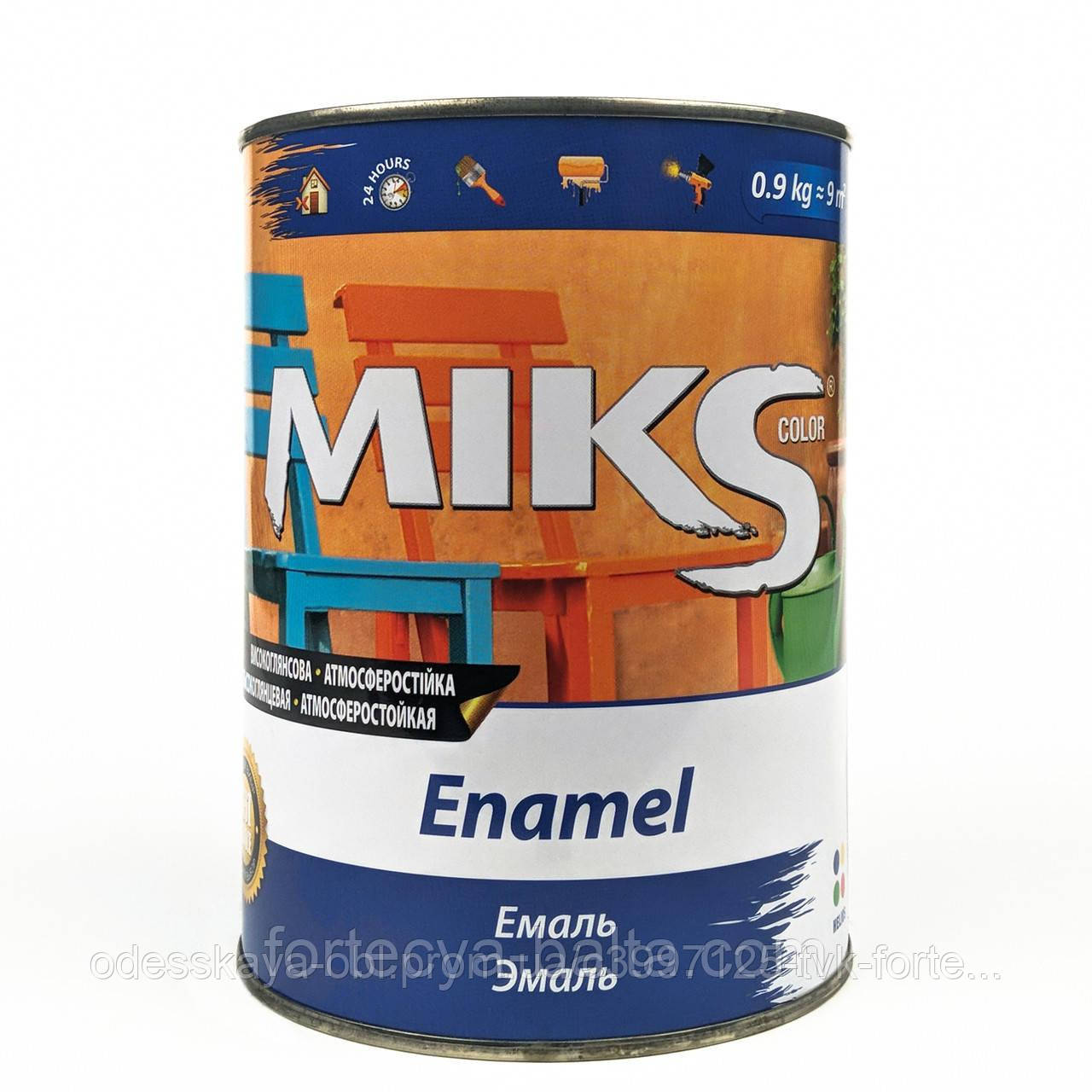 Емаль Мікс Color алкідна Коричнева 0.9 кг, фото 1