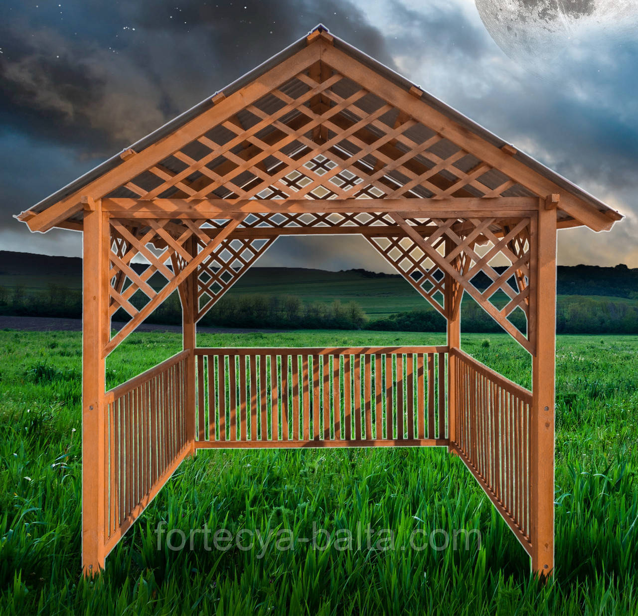 Альтанка дерев'яна "Дачна - 1" садова 250*250*280 сосна, фото 1