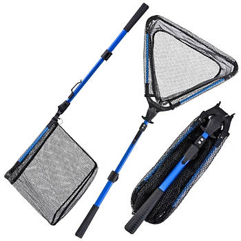 Трикутний підсак розкладний 75см / Підсак для риболовлі / Сачок рибальський / Підсак телескопічний