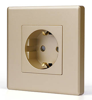 Розумна розетка з WiFi 1DAL | Золото з З/К + Шторки (P86-ST.WF.GD)