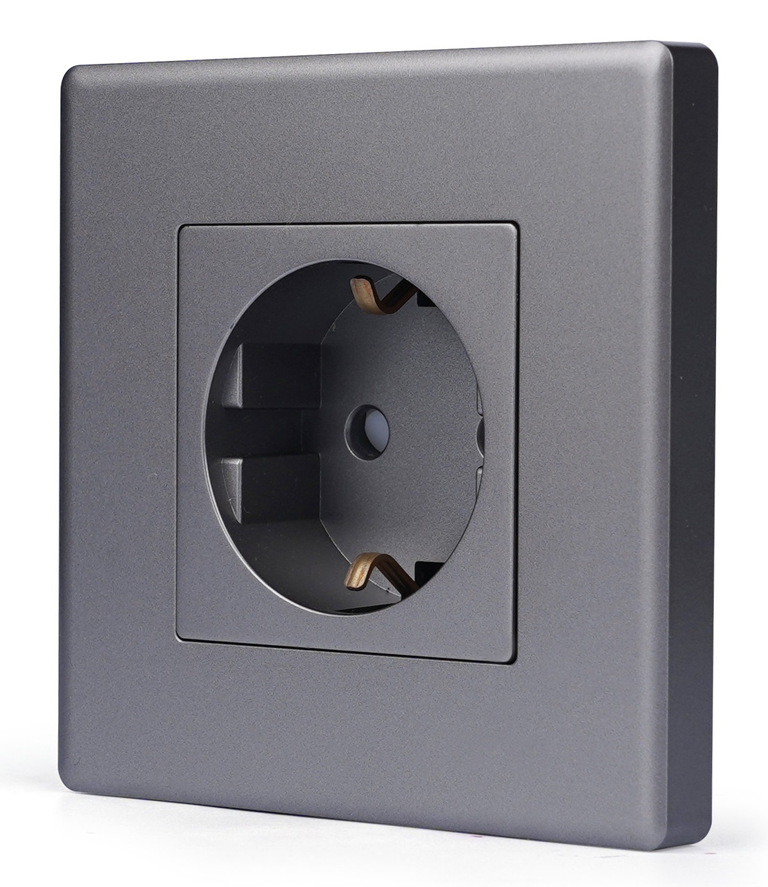 Розетка 1DAL | Сірий з З/К + Шторки (P86-ST.GR), фото 1