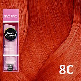 8C (світлий блонд мідний) Гелевий тонер для волосся без аміаку Matrix Tonal Control Pre-Bonded,90ml