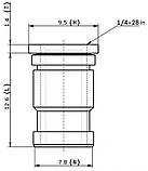 Гайка монтажна фланцева з різьбою 1/4"-28 BSP (FL-428-HI), для гарячого вплавлення у пластикові деталі (3D-друк), Латунь, фото 2