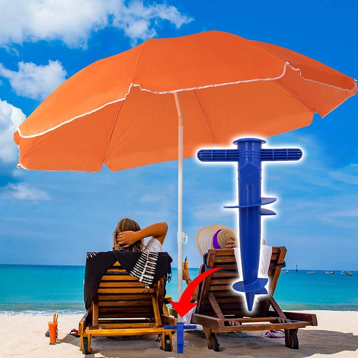 Підставка для садової та пляжної парасольки Umbrella Base Floor Fork Accessory з адаптером 2,5-3,5 см і буром., фото 1