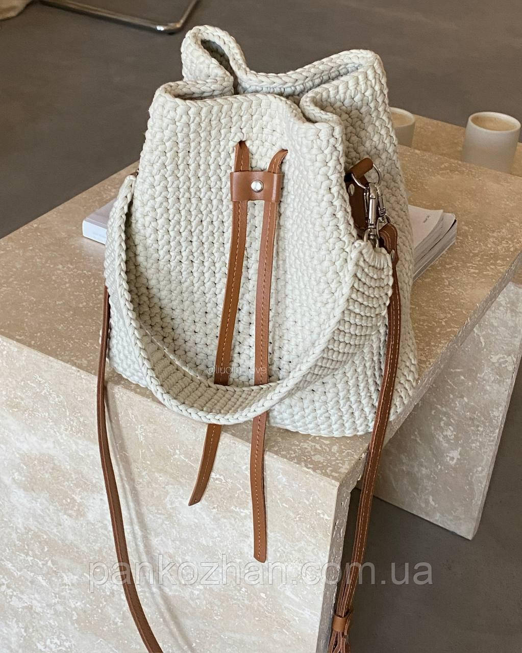 Майстер-клас з вʼязання сумки-торби BUCKET BAG з трикотажної пряжі, фото 1