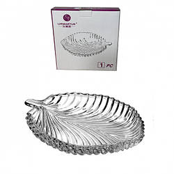 Блюдо для сервірування скляне  Пальм 204 мм Helios D-30