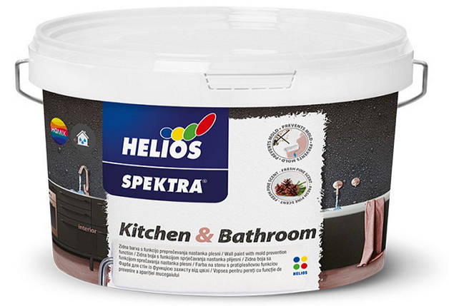 Фарба вологостійка для стін вологих приміщень SPEKTRA Kitchen and Bathroom біла, 2л, фото 1