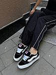 Чоловічі кеди Vans Knu Skool Black/White Premium (чорно-білі) низькі повсякденні кеди VA003 Ванс топ, фото 3