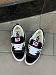 Чоловічі кеди Vans Knu Skool Black/White Premium (чорно-білі) низькі повсякденні кеди VA003 Ванс топ, фото 4