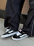Чоловічі кеди Vans Knu Skool Black/White Premium (чорно-білі) низькі повсякденні кеди VA003 Ванс топ, фото 8