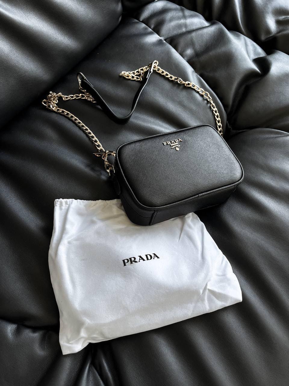 Жіноча сумка Prada (чорна) маленька молодіжна стильна сумочка art0335 vkross