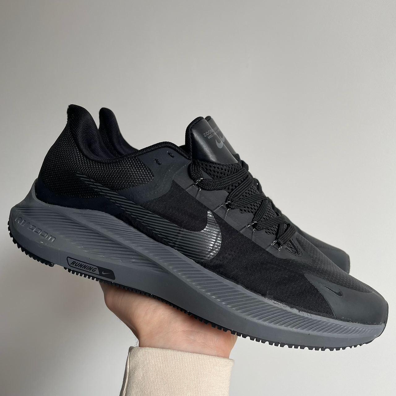 Чоловічі спортивні кросівки Nike Zoom Air Running Black/Grey (чорні із сірим) стильні кросівки 0594v Найк vkross, фото 1