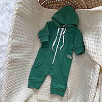 Джампсьют "Хеппі Кідс" д.р. з капюшоном Зелений Футер 3-х нитка арт.91448381  Зріст 56-38(р)