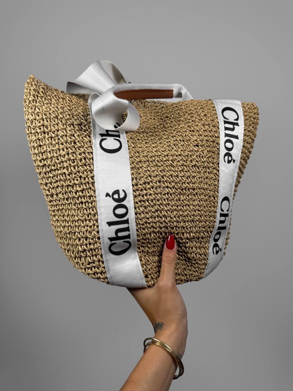 Жіноча сумка Chloe (бежева) зручна текстильна містка сумка Gi11498 vkross