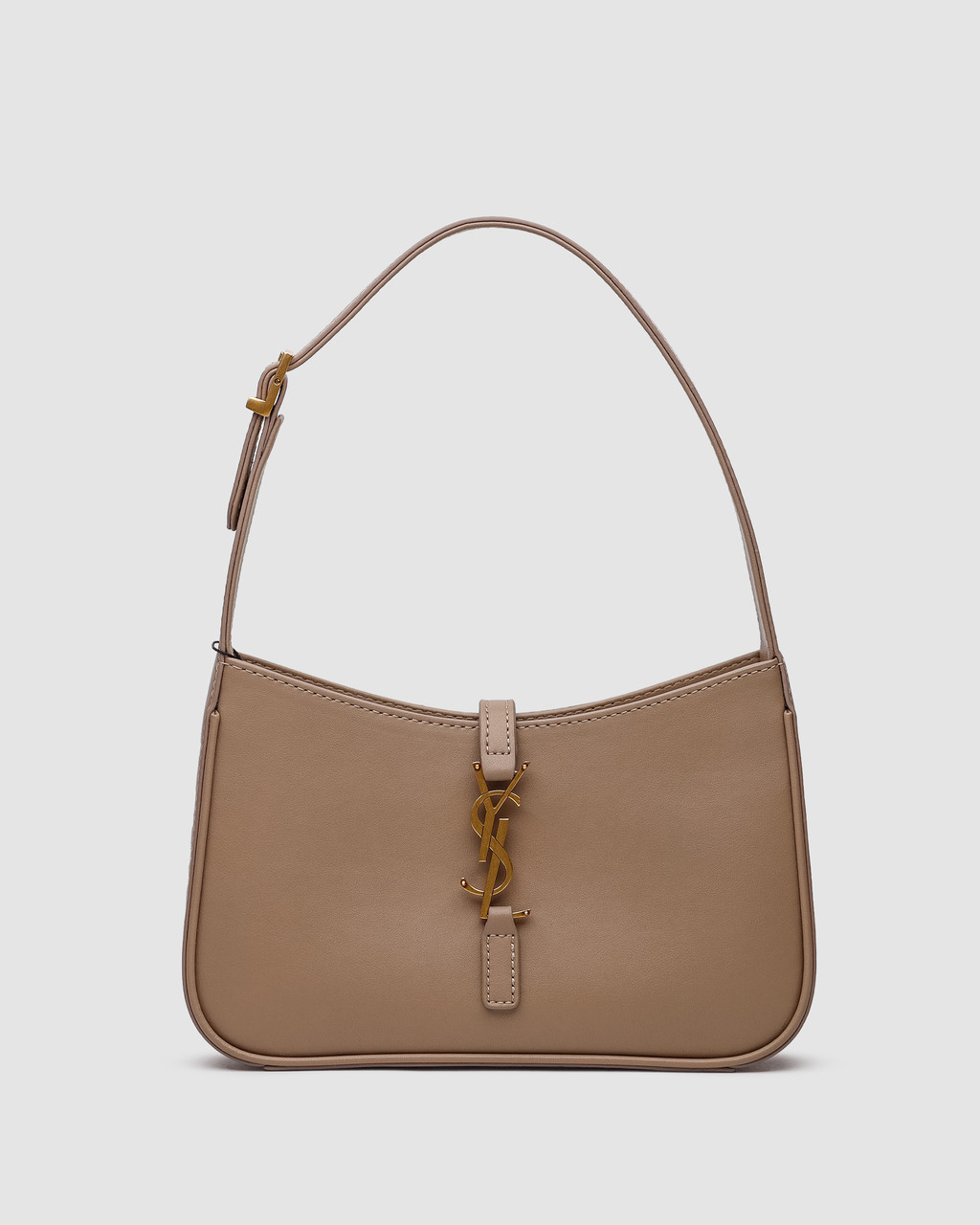 Жіноча сумка Yves Saint Laurent Hobo Le 5 A 7 Leather Shoulder Bag in Beige (бежева) крута сумка KIS99521 vkross
