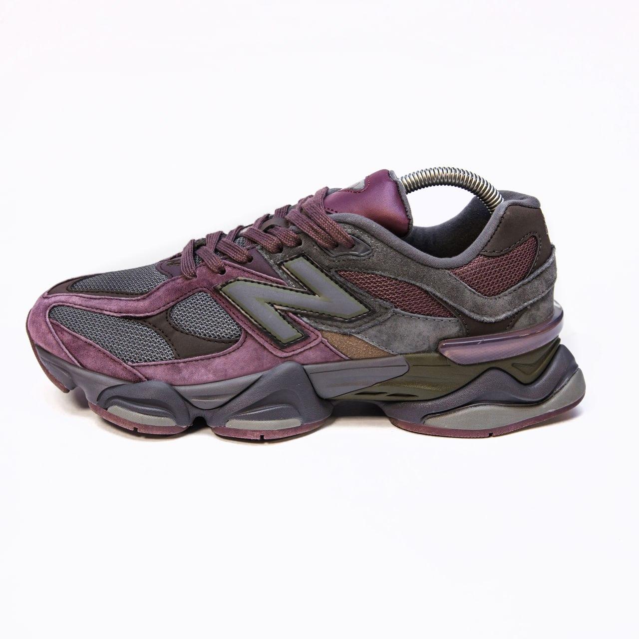 Чоловічі спортивні кросівки New Balance 9060 (сірі з бордовим) демісезонні стильні кроси 2566 Нью Беленс vkross, фото 1