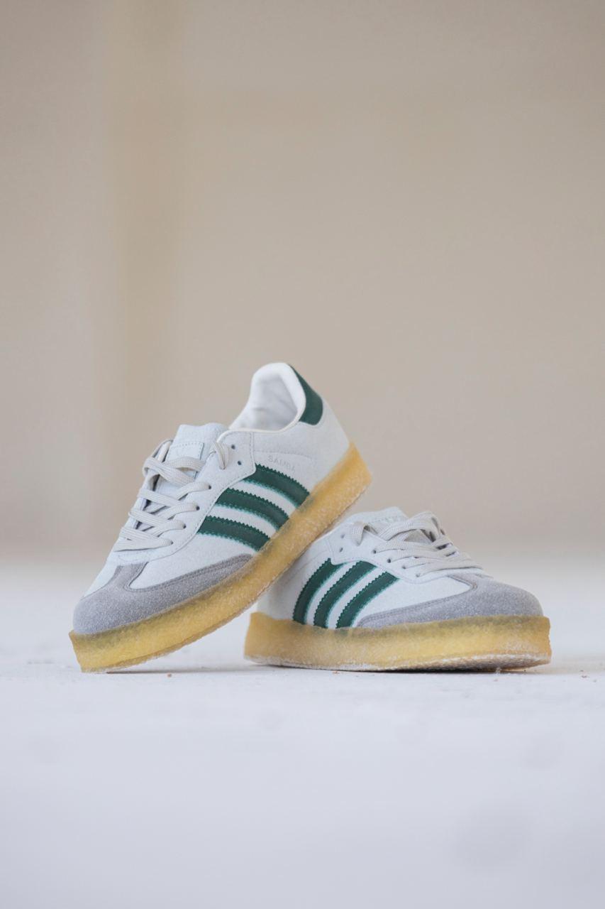 Жіночі демісезонні кросівки Adidas Samba 8th Street Clarks Kith Chalk White (білі) стильні art0978 Адас vkross, фото 1