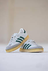 Чоловічі кросівки Adidas Samba 8th Street Clarks Kith Chalk White (білі) стильні art0978 Адідас vkross