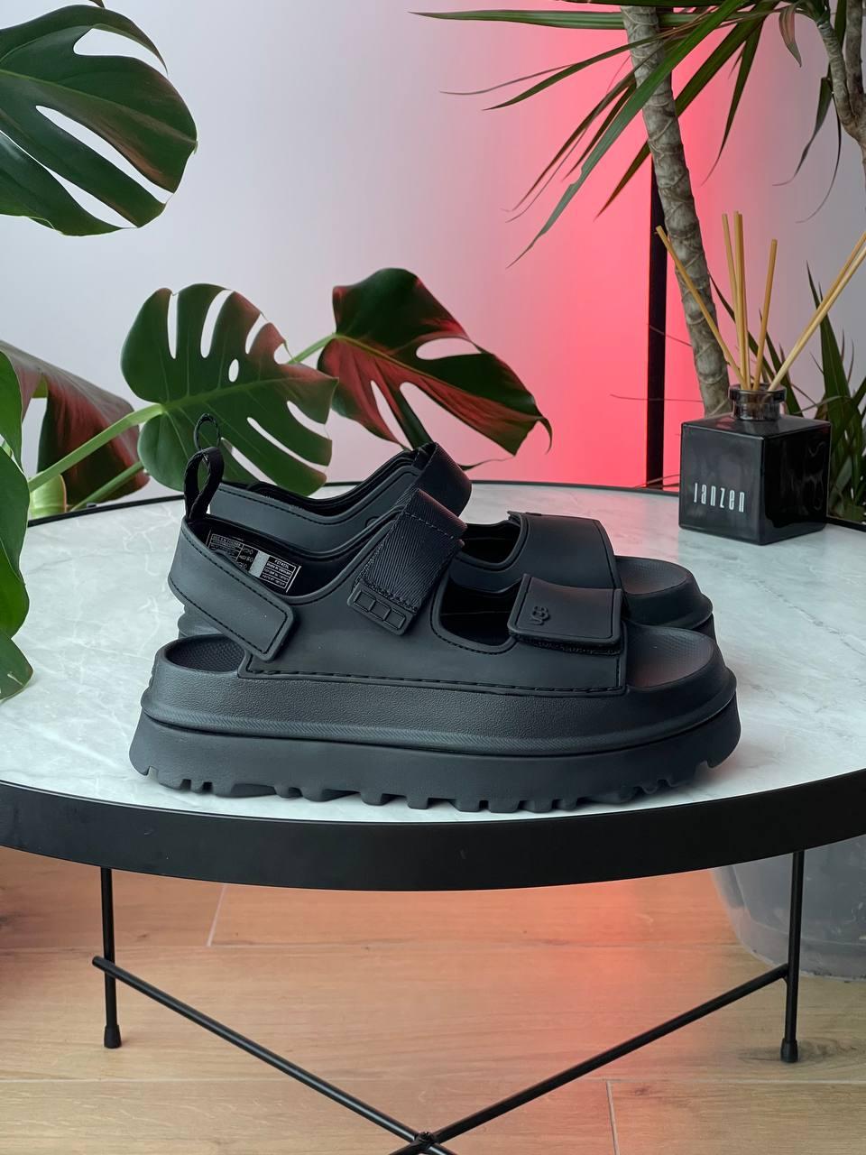 Жіночі сандалії Ugg Goldenglow Sandals Black (чорні) модні босоніжки на літо 1388 Угг vkross, фото 1