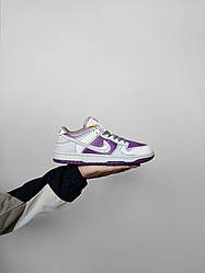 Чоловічі спортивні кросівки Nike SB Dunk Low x No Brainer PSD (білі з фіолетовим) повсякденні NK694 Найк vkross