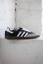 Чоловічі кросівки Adidas Samba TRIPLE LAYER BLACK (чорно-сірі) стильні кроси art1180 Адідас vkross