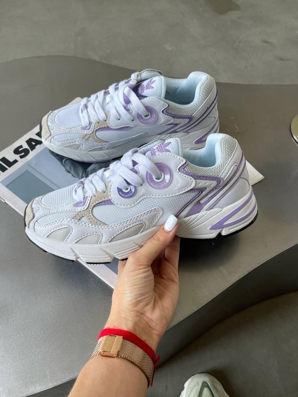 Жіночі спортивні кросівки Adidas Astir White/Purple (білі з пурпуровим) стильні кроси A00161 Адідас vkross