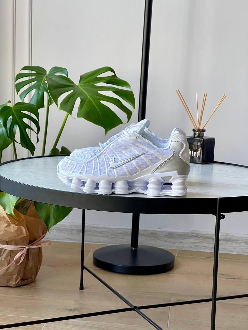 Чоловічі кросівки Nike Shox TL White Silver (біло-сірі) модні демісезонні кроси 1248 Найк vkross, фото 1
