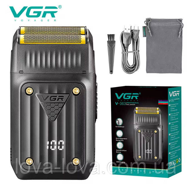 Акумуляторна чоловіча електробритва VGR V-363 для гоління бороди та вусів шейвер для ідеальної гладкості