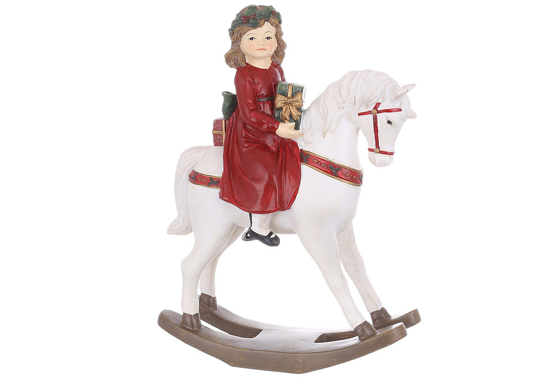 Статуетка Дівчинка на білому коні 25 см, фото 1