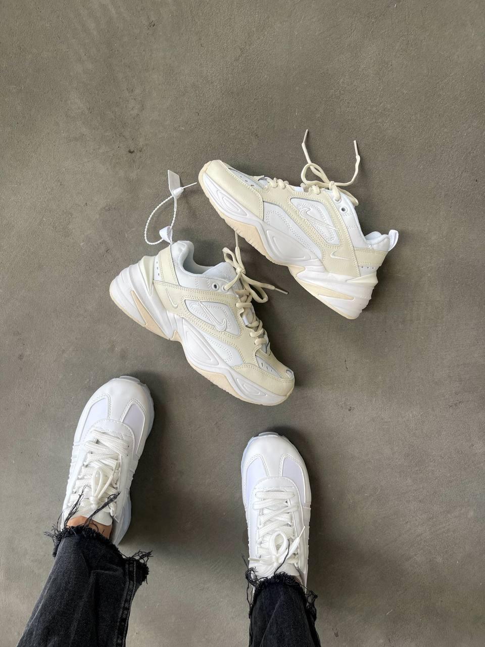 Жіночі демісезонні кросівки Nike M2K Summit White (білі з пісочним) спортивні стильні кроси N0010 Найк vkross