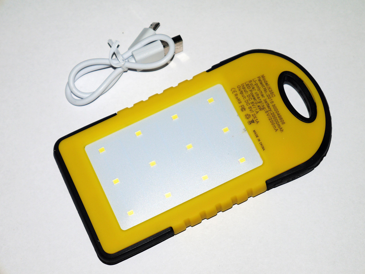 Power Bank 20000 mAh +LED Ліхтар Сонячне зарядний пристрій, фото 1