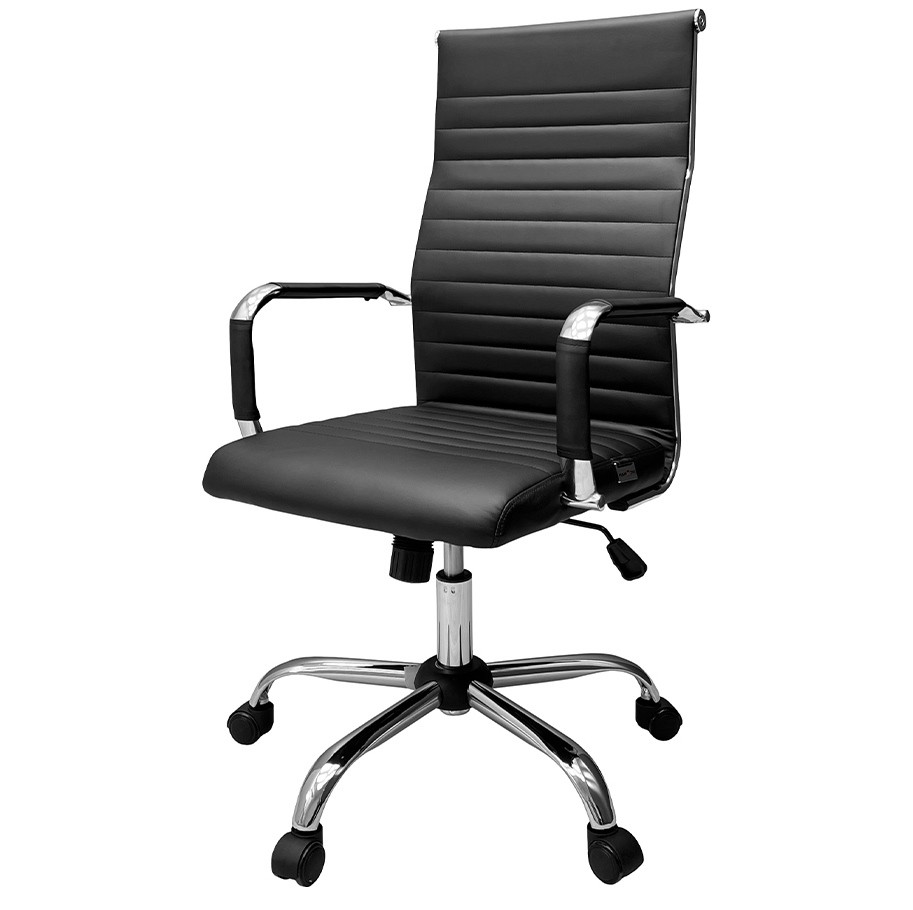 Офісне комп'ютерне крісло з тонкою спинкою і м'яким сидінням чорного кольору Балі Люкс Bali Lux Richman, фото 1
