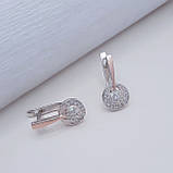 Срібні сережки Анкара з золотими вставками, фото 3