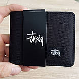 Гаманець Stussy чоловічий та жіночий текстильний портмоне стусі чорний (зажим для грошей), фото 2