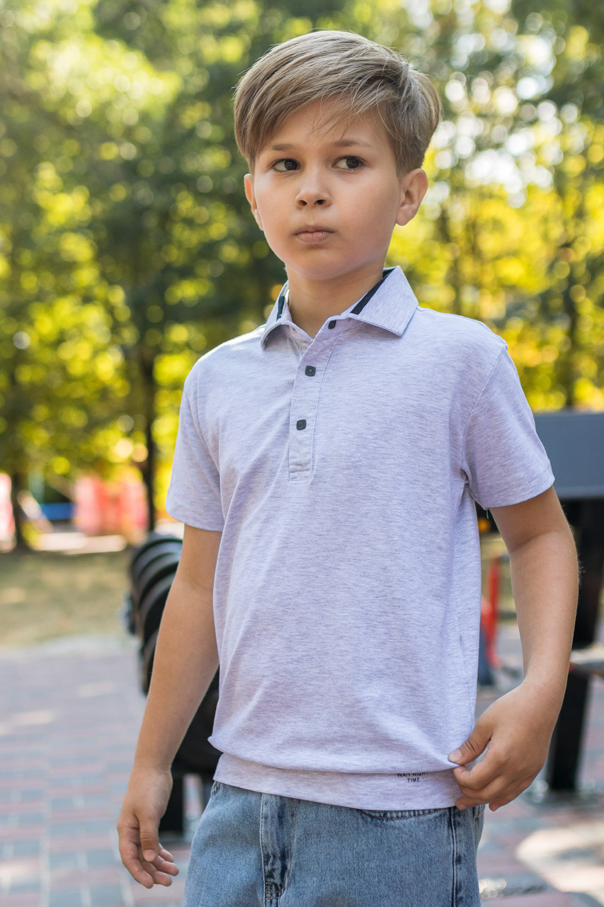 Футболка поло Blueland для хлопчика 9-16 років, Сірий, 140, фото 1