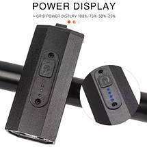 Велоліхтар BK-08/01 Pro-2XPE, ALUMINUM, індикація заряду, Waterproof, акумулятор, ЗУ microUSB, фото 5