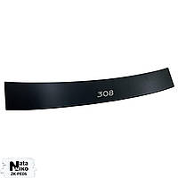 Накладка на бампер з загином Peugeot 308 універсал з 2011 (Nataniko Carbon)