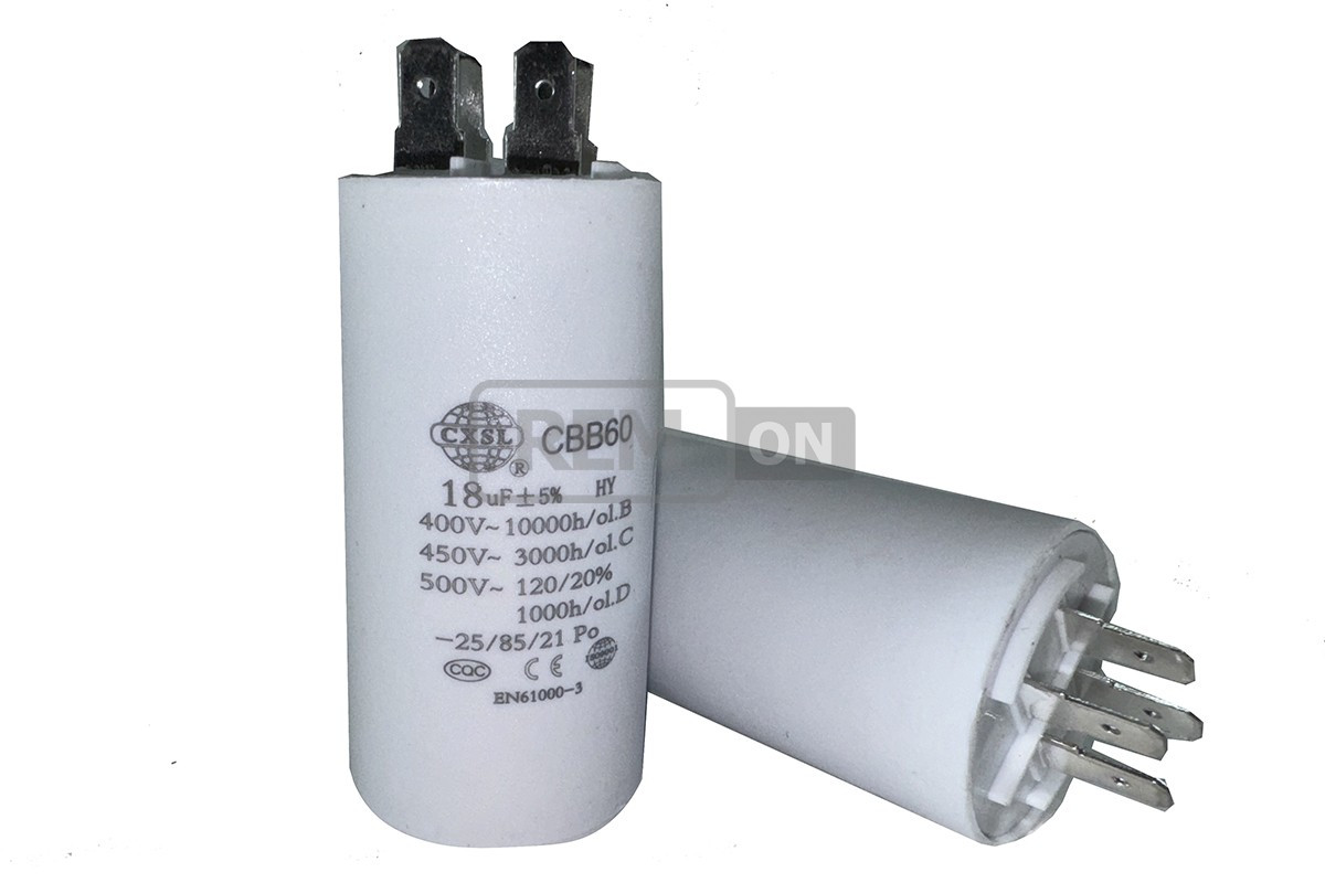 Конденсатор CBB60 18 мкФ 450V, з клемами, фото 1