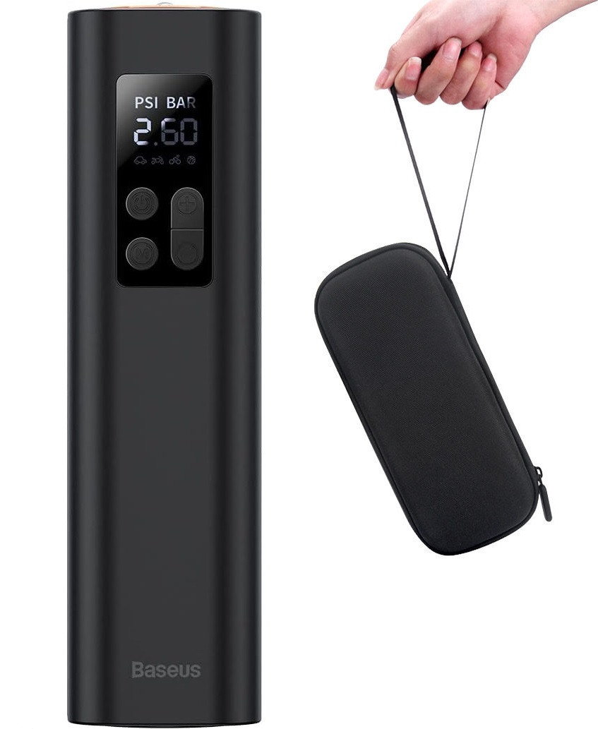 Автомобільний компресор Baseus Super Mini Inflator Pump плюс кейс для транспортування та зберігання