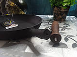 Сковорода чавунна Преміум класу, з дерев'яною ручкою, d=200мм, h=35мм, фото 5
