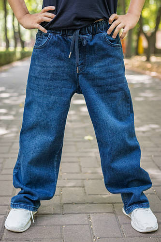 Джинсы багги Altun широкие для мальчика 9-16 лет скейтеры , Синий 140 ...