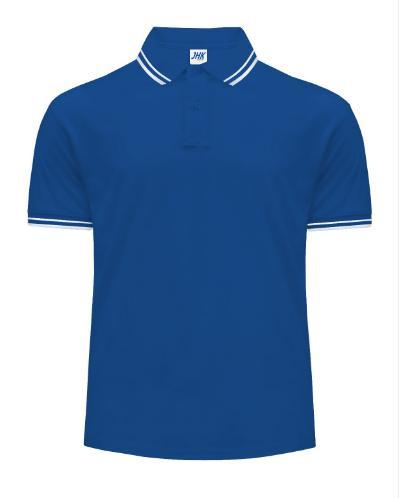 Футболка поло яскраво-синя з білим чоловіча - JHK RB-WH PORA210 CONTRAST