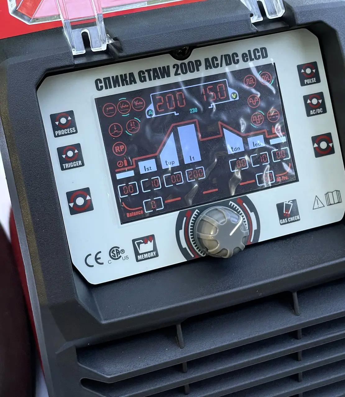 Аргонодуговий зварювальний апарат СПІКА GTAW 200P AC/DC eLCD, фото 1