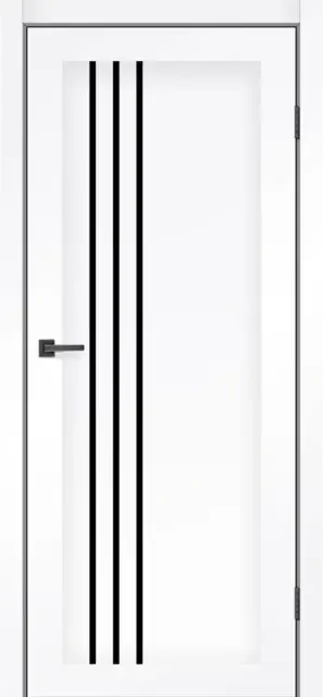Двері міжкімнатні NEVADA / MSDoors / Білий Матовий / Стекло Черное
