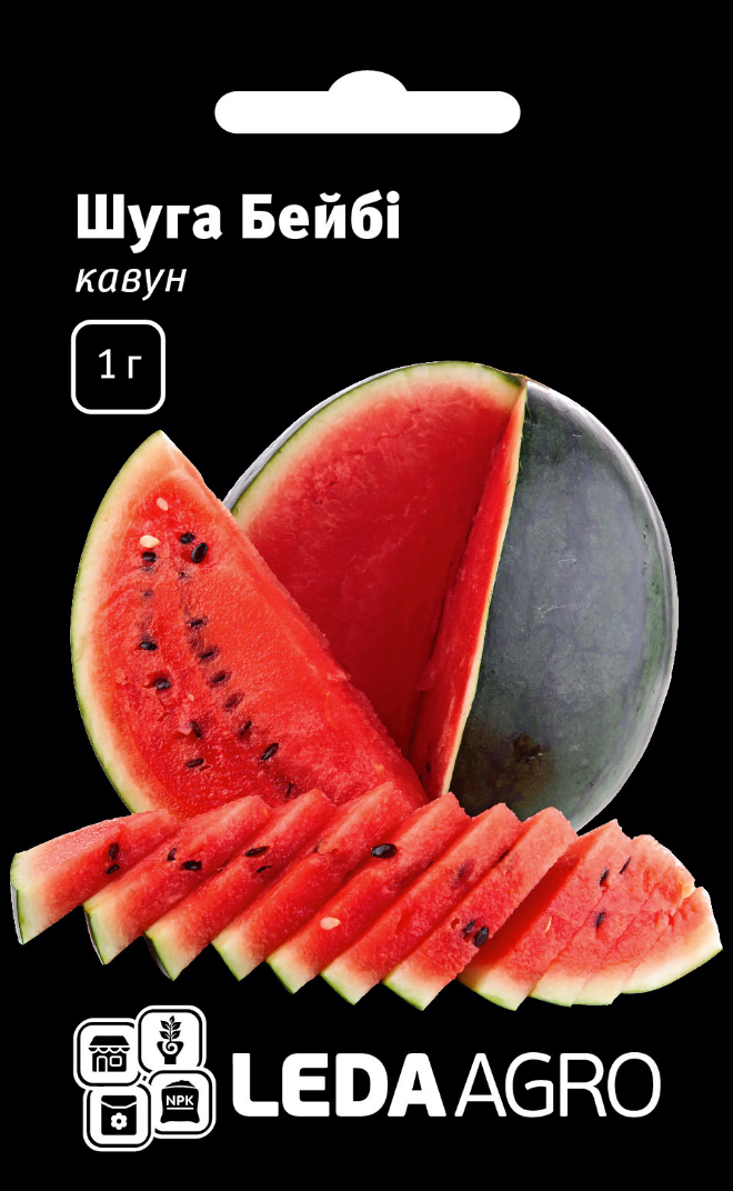 Насіння Кавуну Шуга Бейбі 1 г (Leda Agro), ранній сорт стабільна урожайність, фото 1